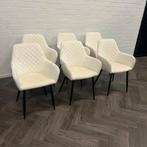 Nieuw in doos!!! 6 Nieuwe Fluwelen Eetkamerstoelen, Huis en Inrichting, Stoelen, Wit, Stof, Ophalen of Verzenden, Zo goed als nieuw