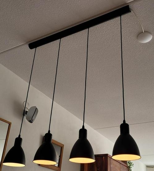 Hanglamp, bruin – 4x E27, Huis en Inrichting, Lampen | Hanglampen, 75 cm of meer, Metaal, Ophalen