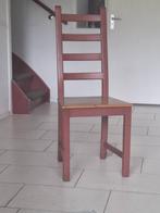 Ikea stoelen donker rood met houten zitting, Ophalen, Gebruikt, 50 tot 100 cm, Rechthoekig