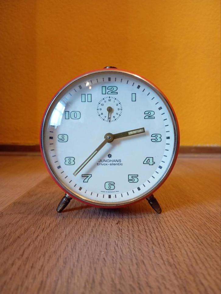 Vintage Junghans Revox Atlantic Wekker - Oranje, Antiek en Kunst, Antiek | Klokken, Ophalen of Verzenden
