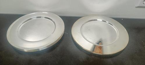 10 Verzilverde onderborden, Huis en Inrichting, Keuken | Servies, Zo goed als nieuw, Bord(en), Overige stijlen, Overige materialen