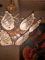 Hollywood Regency Murano kroonluchter vintage retro schelpen, Huis en Inrichting, Lampen | Kroonluchters, Glas, Ophalen of Verzenden