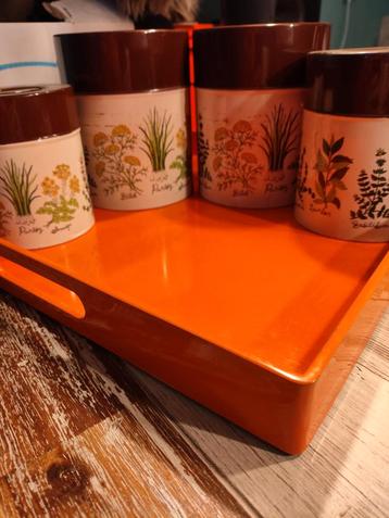 Vintage Blikken Kruidenpotten Set beschikbaar voor biedingen