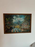 Schilderij met badende vrouwen in een tropische omgeving, Ophalen of Verzenden