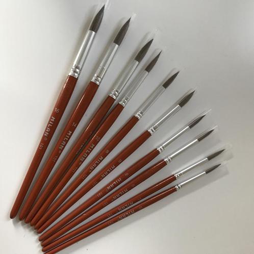 Set van 10 stuks Milan 101 penselen (5,7,8x2,9x2,10,11,14,16, Hobby en Vrije tijd, Schilderen, Nieuw, Waterverf, Ophalen of Verzenden