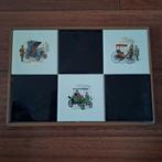 Tegeltableau 34 x 23,5 cm antieke auto's (helaas schade), Ophalen of Verzenden