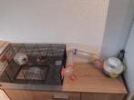 complete hamsterkooi +voerbak, huisje ,drinkfles, 60 cm lang, Kooi, Minder dan 75 cm, Minder dan 60 cm, Zo goed als nieuw