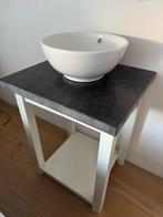 Badkamermeubel l/wastafel ceramische kom+belgisch hardsteen, Ophalen, 50 tot 100 cm, Zo goed als nieuw, Minder dan 100 cm