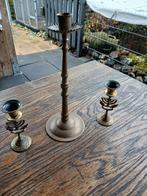 Set van 3 vintage kandelaars, Antiek en Kunst, Ophalen of Verzenden, Koper of Brons