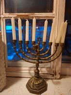 Antieke Joodse chanoeka kandelaar, Ophalen of Verzenden