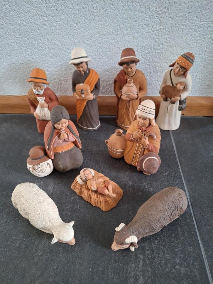 Kerststal Peru Terracotta - Prachtige Staat!, Diversen, Kerst, Zo goed als nieuw, Ophalen of Verzenden
