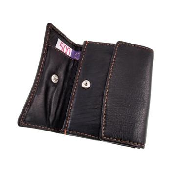 Compacte Portemonnee Unisex Zachte Zwarte Leren Portemonnee beschikbaar voor biedingen