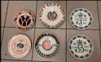 6 borden jubileum Wilhelmina Juliana Beatrix 1 randschade, Antiek en Kunst, Ophalen