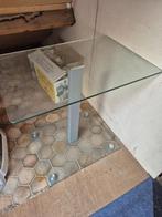 Moderne glazen bijzettafel / salontafel – strak design, Ophalen, Minder dan 55 cm, Gebruikt, Rechthoekig