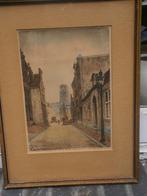 Kleurets, Lange Torenstr.  Rdam, Met Laurenskerk De Groen ??, Antiek en Kunst, Kunst | Etsen en Gravures, Ophalen