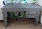 Dennis bureau grenen steel grey geborsteld, Huis en Inrichting, Bureaus, Ophalen, Gebruikt, Bureau