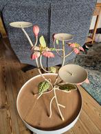 Vintage 3 Kandelaar met Rozen, Antiek en Kunst, Ophalen of Verzenden, Overige materialen