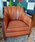 Lederen club fauteuil, Huis en Inrichting, Fauteuils, Ophalen, Gebruikt, Minder dan 75 cm, 50 tot 75 cm