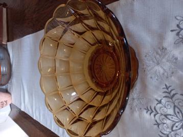Bowl schaal met 5 kleine schaaltjes  bruin glas grote schaal beschikbaar voor biedingen