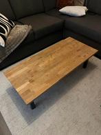 Eikenhouten Salontafel met Stalen Onderstel, Huis en Inrichting, Tafels | Salontafels, Ophalen, Gebruikt, 100 tot 150 cm, Eikenhout