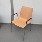 5x Casala kantinestoelen - houten zitting, Vijf, Zes of meer stoelen, Metaal, Gebruikt, Bruin