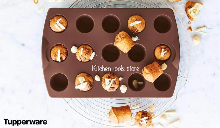 Tupperware silicone Multiflex Mini Cakes ovenvorm bakvorm, Huis en Inrichting, Keuken | Tupperware, Nieuw, Overige typen, Bruin