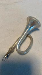 Vintage antieke kerstbal, trompetje zilver, Ophalen of Verzenden, Zo goed als nieuw