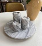 Marmeren Waxinelichtjes met Draaiplateau, Huis en Inrichting, Woonaccessoires | Kandelaars en Kaarsen, Ophalen, Overige materialen