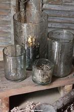 Windlichten blank bubbelglas, Huis en Inrichting, Woonaccessoires | Overige, Nieuw, Ophalen of Verzenden, Info@jufbrocante.nl