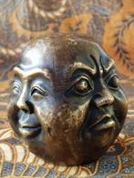 Mooi oud brons beeldje uit China met vier gezichten 9,4 cm., Ophalen of Verzenden