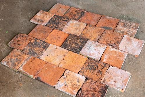 9.5m2 oude Hollandse rode plavuizen rijke nuance 17x17cm, Doe-het-zelf en Verbouw, Vloerdelen en Plavuizen, Gebruikt, Plavuizen