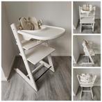 Stokke Tripp Trapp wit met babyset, tuigje en tray, Ophalen of Verzenden, Zo goed als nieuw, Noorwegen, Meegroeistoel