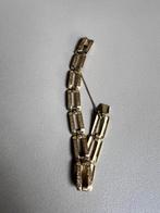 VINTAGE VERGULD GOUD KLEUR FANTASIE SCHAKELARMBAND ARMBAND, Sieraden, Tassen en Uiterlijk, Armbanden, Ophalen of Verzenden, Zo goed als nieuw