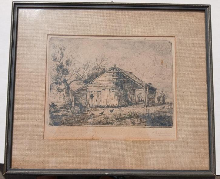 Kopergravure 1935 Voorburg H.A. van Oosterzee (Bke-75), Antiek en Kunst, Kunst | Etsen en Gravures, Ophalen
