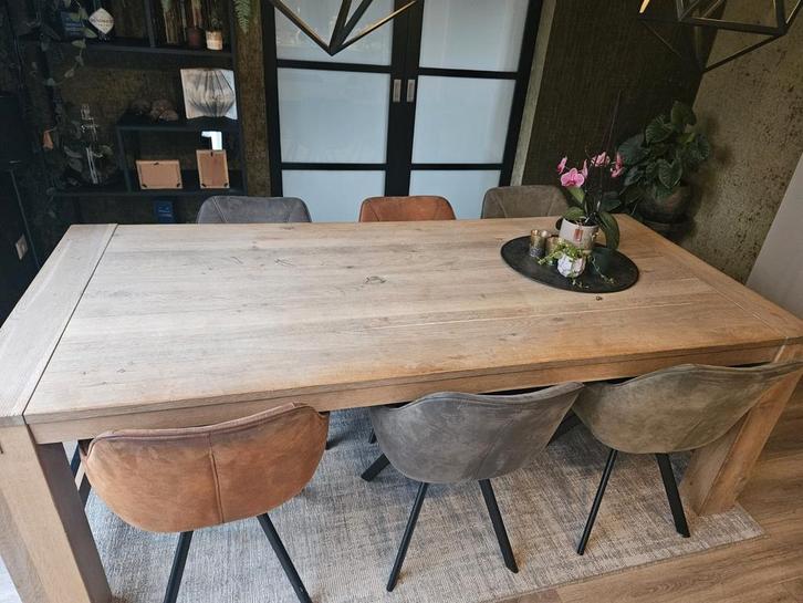 Henders & Hazel Eettafel Massief Hout - 220x100cm, Huis en Inrichting, Tafels | Eettafels, Zo goed als nieuw, 50 tot 100 cm, 200 cm of meer