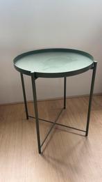 Ikea groene metalen bijzettafel, Minder dan 55 cm, Metaal of Aluminium, Rond, Zo goed als nieuw