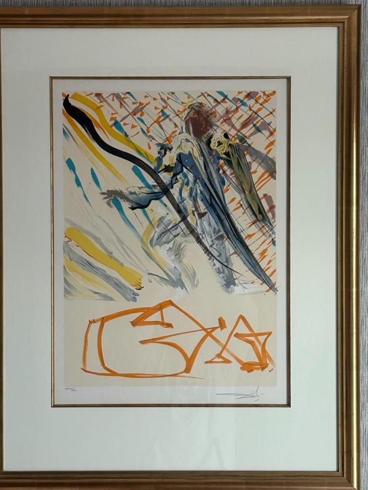 Litho van Salvador Dali - Angels in flight: the divine word, Antiek en Kunst, Kunst | Schilderijen | Klassiek, Ophalen