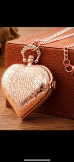 NIEUW! Rosé kleur Love pocketwatch ketting | zakhorloge hart, Sieraden, Tassen en Uiterlijk, Kettingen, Nieuw, Overige materialen