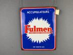Origineel oud Fulmen accu’s Emaille reclamebord 31X38cm 1960, Reclamebord, Gebruikt, Ophalen of Verzenden