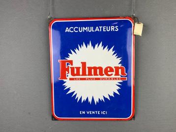 Origineel oud Fulmen accu’s Emaille reclamebord 31X38cm 1960