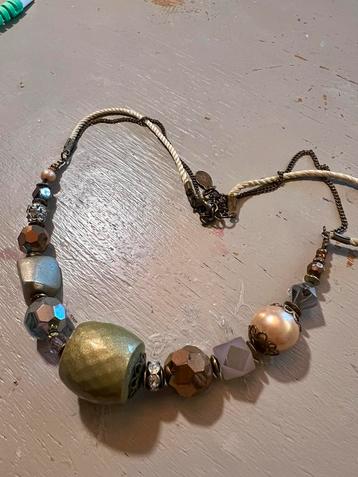 Vintage kristal strass ketting costume jewelry verzilverd beschikbaar voor biedingen