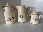 Emaille set. Koffie/melk/water., Antiek en Kunst, Antiek | Emaille, Ophalen of Verzenden