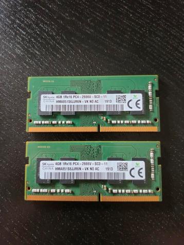 Skhynix 2x4GB DDR4 SODIMM(Nieuwe staat!) beschikbaar voor biedingen