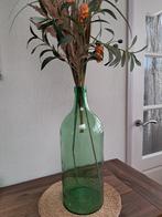Vaas fles groen excl takken, Huis en Inrichting, Ophalen, 50 tot 75 cm, Groen, Glas