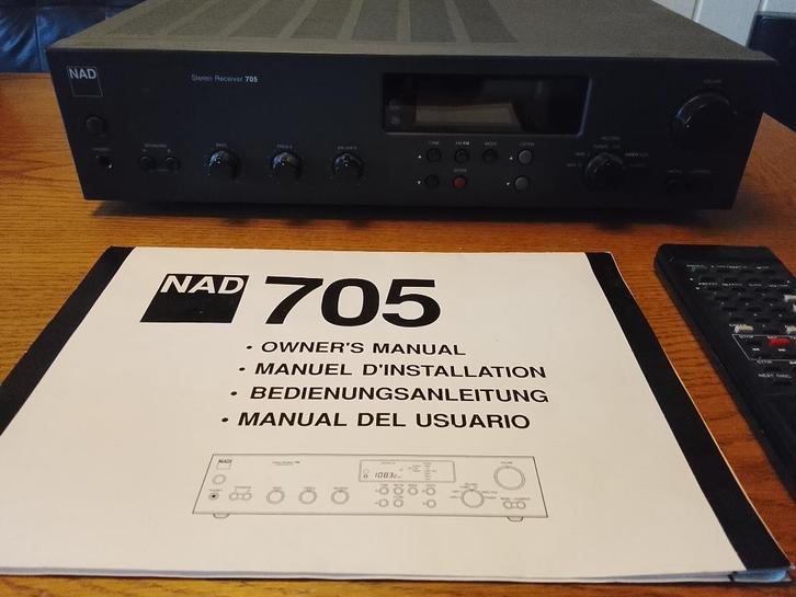 NAD 705 versterker receiver, Audio, Tv en Foto, Versterkers en Receivers, Gebruikt, Stereo, 60 tot 120 watt, Overige merken, Ophalen