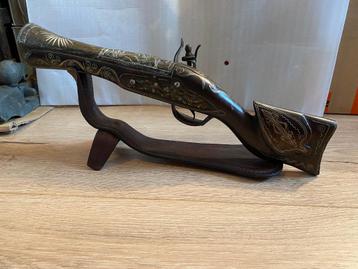 Fraai versierde Vuursteen Blunderbuss (Donderbus) beschikbaar voor biedingen