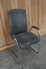 Stag sledestoel kantoorstoel vergaderstoel, Huis en Inrichting, Stoelen, Gebruikt, Leer, Ophalen of Verzenden, Eén