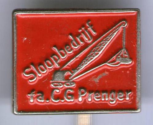 Sloopbedrijf fa. C.G. Prenger dragline speldje ( E_229 ), Verzamelen, Speldjes, Pins en Buttons, Zo goed als nieuw, Speldje of Pin