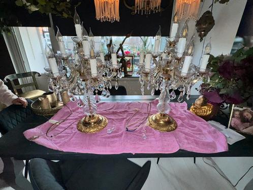 Vintage Italiaanse kristallen Girandoles paar, Antiek en Kunst, Antiek | Lampen, Ophalen