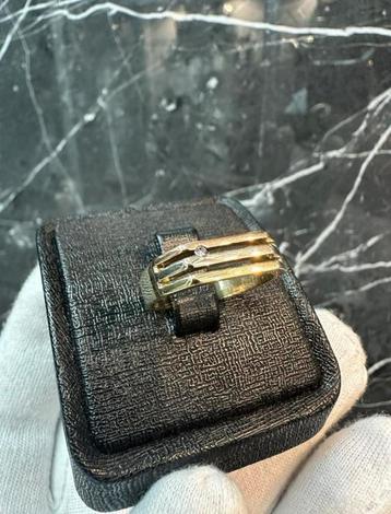 14k gouden Tricolor ring met Briljantl Vasteprijs beschikbaar voor biedingen
